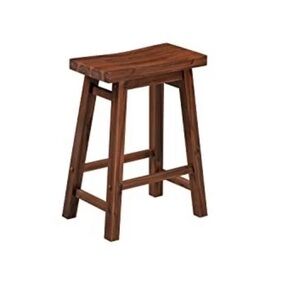 Sonoma Saddle Stool, Chestnut 24" Counter Height 1 Chestnut Wire-brush